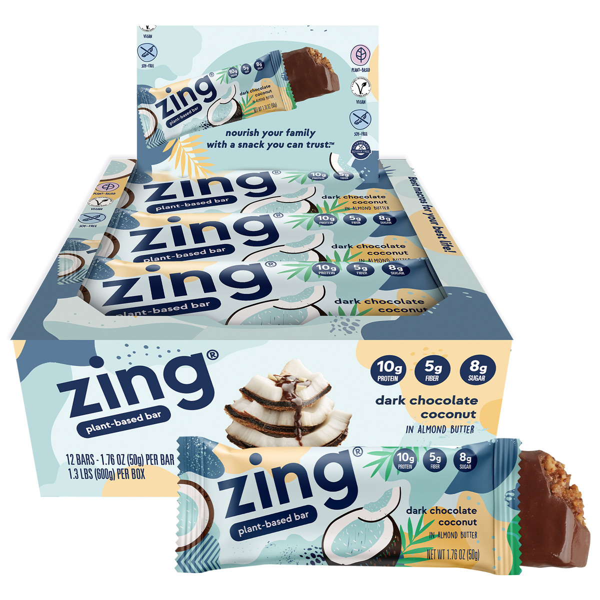 Dark Chocolate Coconut Nutrition Bars Pack of 12
